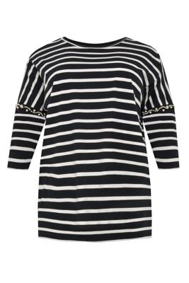 Yoek Wijd shirt parels | Blauw | Maat 54/56