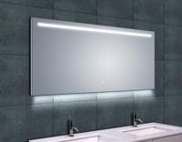 Badkamerspiegel Ambi one | 140x60 cm | Rechthoekig | Directe en indirecte LED verlichting | Touch button | Met verwarming