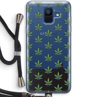 Weed: Samsung Galaxy A6 (2018) Transparant Hoesje met koord