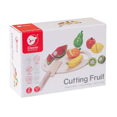 Classic World world houten snijfruit met snijplank, 17dlg.