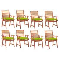 Tuinstoelen 8 st met kussens massief acaciahout