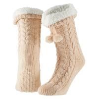 Apollo Huissloffen - dames - gebreid - slofsokken - lichtroze - one size maat 35/41 - fleece Apollo Huissloffen - dames - gebreid - slofsokken - lichtroze - one size maat 35/41 - fleece