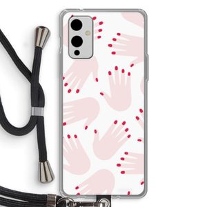 Hands pink: OnePlus 9 Transparant Hoesje met koord