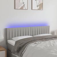 Hoofdbord LED 144x5x78/88 cm stof lichtgrijs