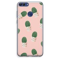 Cactusprint roze: Huawei P Smart (2018) Transparant Hoesje - thumbnail