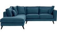 Goossens Bank Suite blauw, stof, 2-zits, elegant chic met ligelement links Goossens Bank Suite blauw, stof, 2-zits, elegant chic met ligelement links