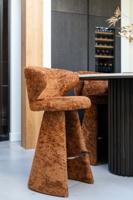 Richmond Barstoel 'Gatsbi' Chenille, kleur Cinnamon (zithoogte 75cm)