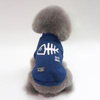 Herfst winter Pet kleding Pet vest visgraat hoodie voor puppy hond maat: L (blauw)
