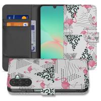Samsung Galaxy A17 | Telefoonhoesje | Met pasjeshouder | Flamingo Triangle