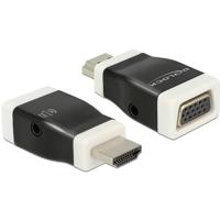 Delock 65586 HDMI / VGA Adapter [1x HDMI-stekker - 1x D-sub bus 15-polig] Zwart, Wit 0 m