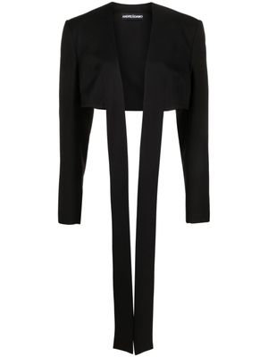 ANDREĀDAMO veste crop à design ouvert - Noir