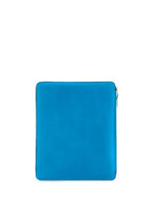 Comme Des Garçons Wallet pochette d'ordinateur en cuir colour block - Bleu