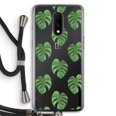 Monstera leaves: OnePlus 7 Transparant Hoesje met koord