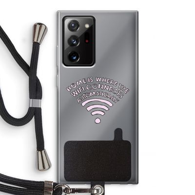 Home Is Where The Wifi Is: Samsung Galaxy Note 20 Ultra / Note 20 Ultra 5G Transparant Hoesje met koord