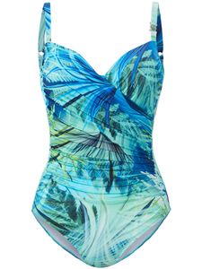 Badpak bladprint Van Féraud turquoise