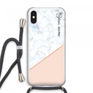 Marmer in stijl: iPhone XS Max Transparant Hoesje met koord