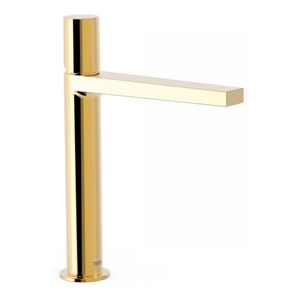 Wastafelkraan Tres Project | Opbouw | Mengkraan | Hoog model | 1-knop | Rond | 24k Goud glans