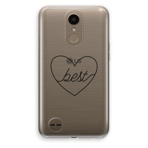 Best heart black: LG K10 (2017) Transparant Hoesje
