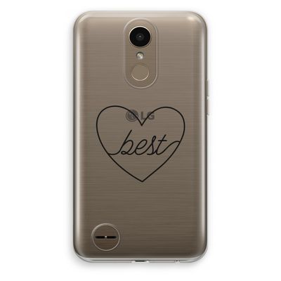 Best heart black: LG K10 (2017) Transparant Hoesje