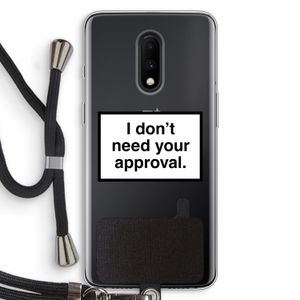 Don't need approval: OnePlus 7 Transparant Hoesje met koord