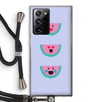 Smiley watermeloen: Samsung Galaxy Note 20 Ultra / Note 20 Ultra 5G Transparant Hoesje met koord