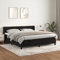 Boxspring met matras fluweel zwart 160x200 cm