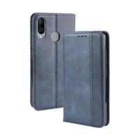 Magnetische Buckle retro Crazy Horse textuur horizontale Flip lederen case voor Wiko weergave 3 LITE met houder & kaartsleuven & fotolijstjes (blauw)