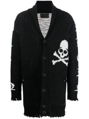 Philipp Plein cardigan à logo en intarsia - Noir