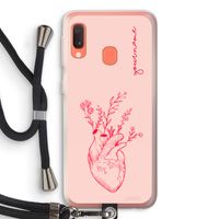 Blooming Heart: Samsung Galaxy A20e Transparant Hoesje met koord