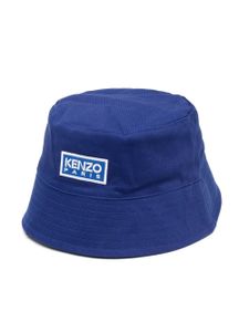 Kenzo Kids bob en coton à patch logo - Bleu