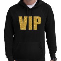 VIP goud glitter tekst hoodie zwart voor heren