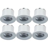 LED Veranda Spot Verlichting 6 Pack - Velvalux - 1W - Natuurlijk Wit 4000K - Inbouw - Dimbaar - Rond - Mat Wit - - thumbnail