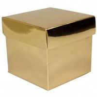 5x Vierkante gouden kadootjes/cadeautjes 10 cm - thumbnail