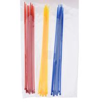 50x stuks kabelbinders / bundelbanden / tiewraps kunststof rood/geel/blauw 25 cm    -