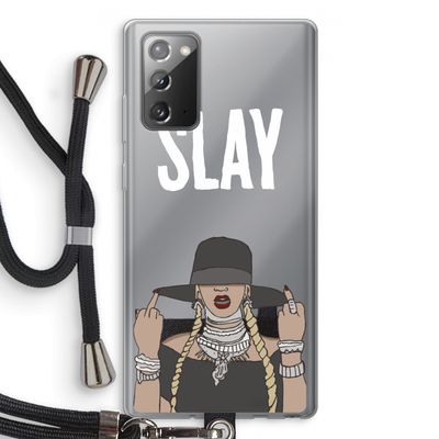 Slay All Day: Samsung Galaxy Note 20 / Note 20 5G Transparant Hoesje met koord