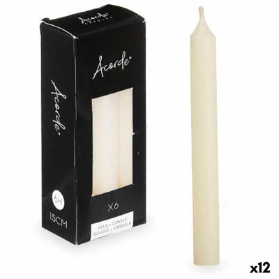Kaarsenset 2 x 2 x 15 cm Crème (12 Stuks)