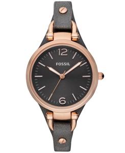 Fossil Dames Georgia Three-wijzer dag-datum Rosegoudkleurig roestvrijstalen horloge ES3077