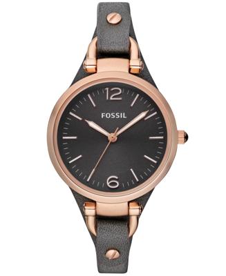 Fossil Dames Georgia Three-wijzer dag-datum Rosegoudkleurig roestvrijstalen horloge ES3077