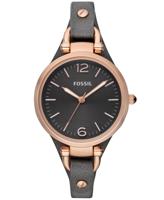 Fossil Dames Georgia Three-wijzer dag-datum Rosegoudkleurig roestvrijstalen horloge ES3077