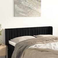 Hoofdbord met randen 147x16x78/88 cm fluweel zwart