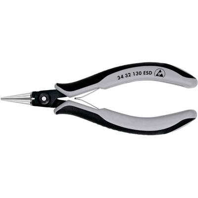 Knipex 34 32 130 ESD Rondbektang ESD Recht Chroom-vanadium kogellagerstaal 135 mm