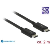 Delock 84847 Thunderbolt-kabel Thunderbolt Aansluitkabel Thunderbolt (USB-C) stekker, Thunderbolt (USB-C) stekker 2.00 m Zwart - thumbnail