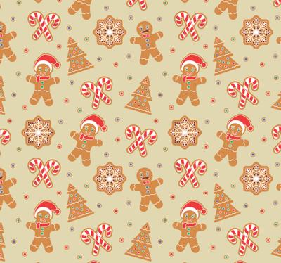 Peperkoek kerstman patroon kerst behang