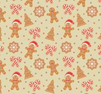 Peperkoek kerstman patroon kerst behang