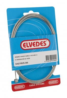Elvedes achterrem binnenkabel 3000 mm tonnippel zilver