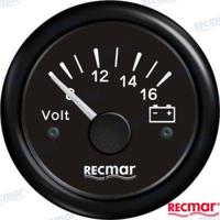 RECKY13200 - VOLTMETER 8-16V ZWART