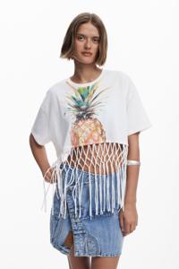 Cropped ananas T-shirt - WHITE - L