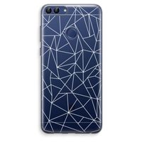 Geometrische lijnen wit: Huawei P Smart (2018) Transparant Hoesje