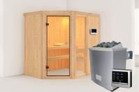 Karibu | Sahib 2 Sauna | Bronzeglas Deur | Kachel 9 kW Externe Bediening - thumbnail