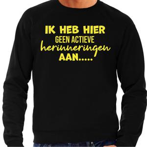 Apres ski sweater heren - geen actieve herinnering - zwart - glitter geel - wintersport - skieen